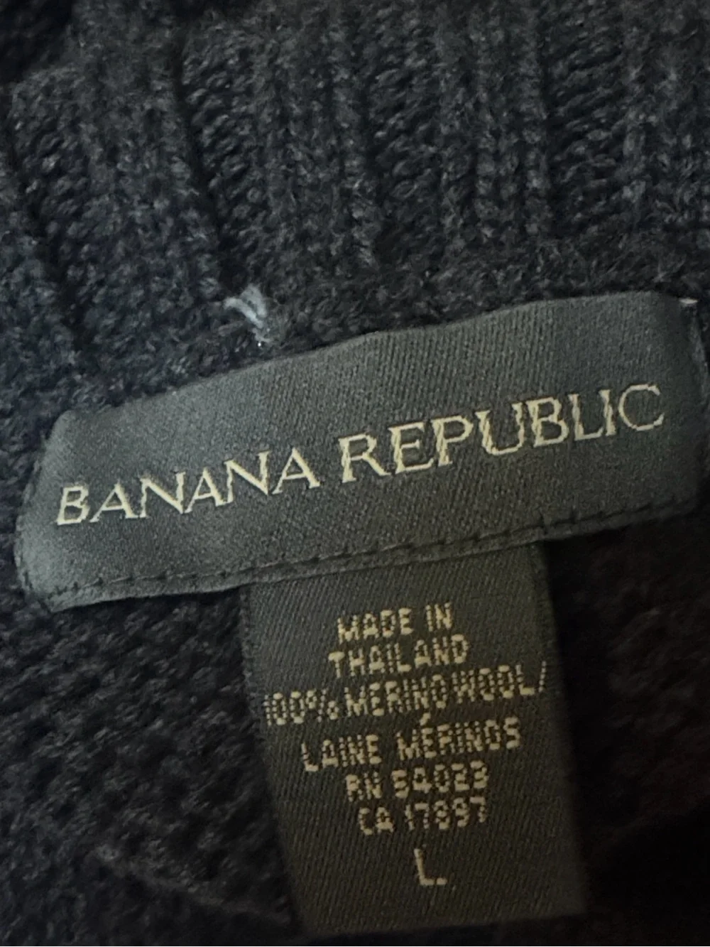 Banana Republic Black Cable-Turtleneck Sweater